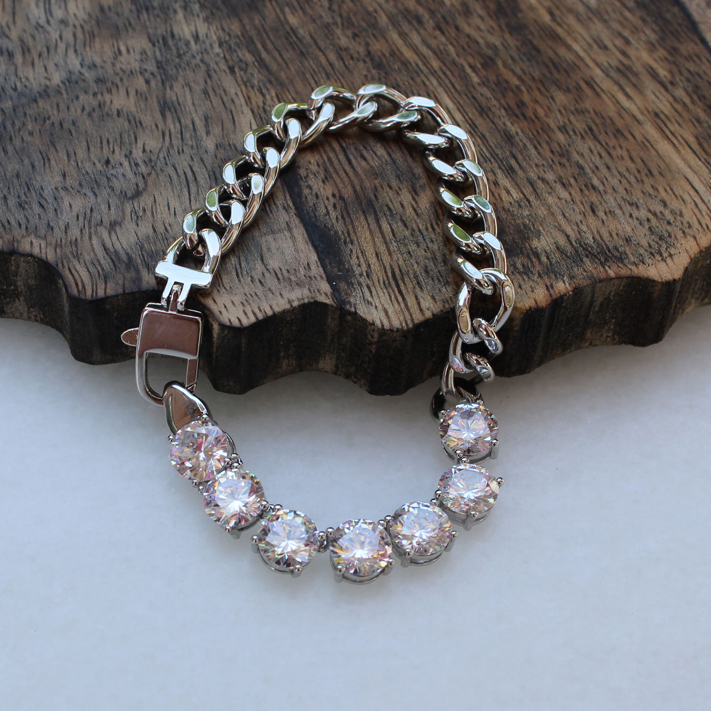 Margie Edwards Jewelry Women's CZ Tennis Bracelet Gold And Silver