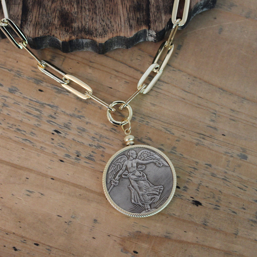 Margie Edwards Jewelry Women's Gold and Silver French Coin