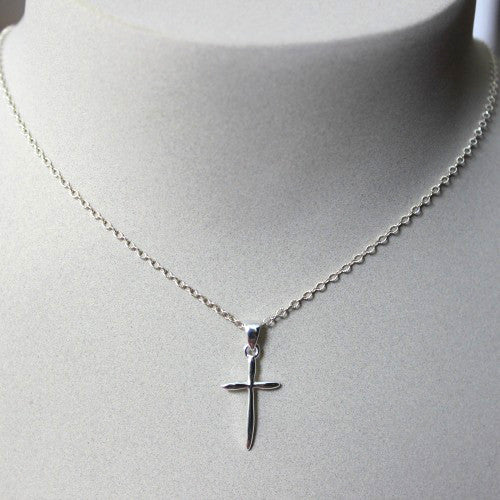 Silver necklace deals with cross women's