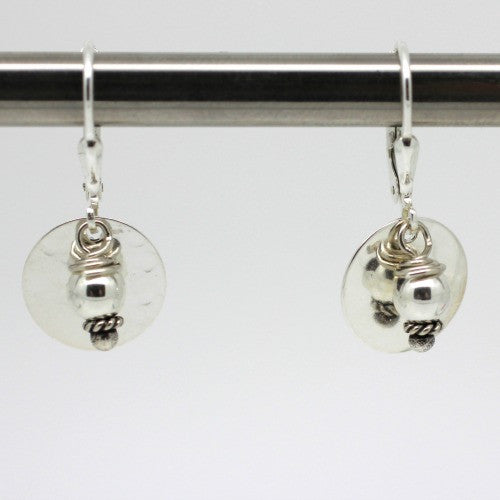 Disc with Bead Earrings - Margie Edwards Jewelry Designs