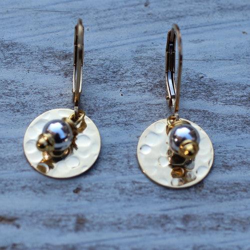 Disc with Bead Earrings - Margie Edwards Jewelry Designs