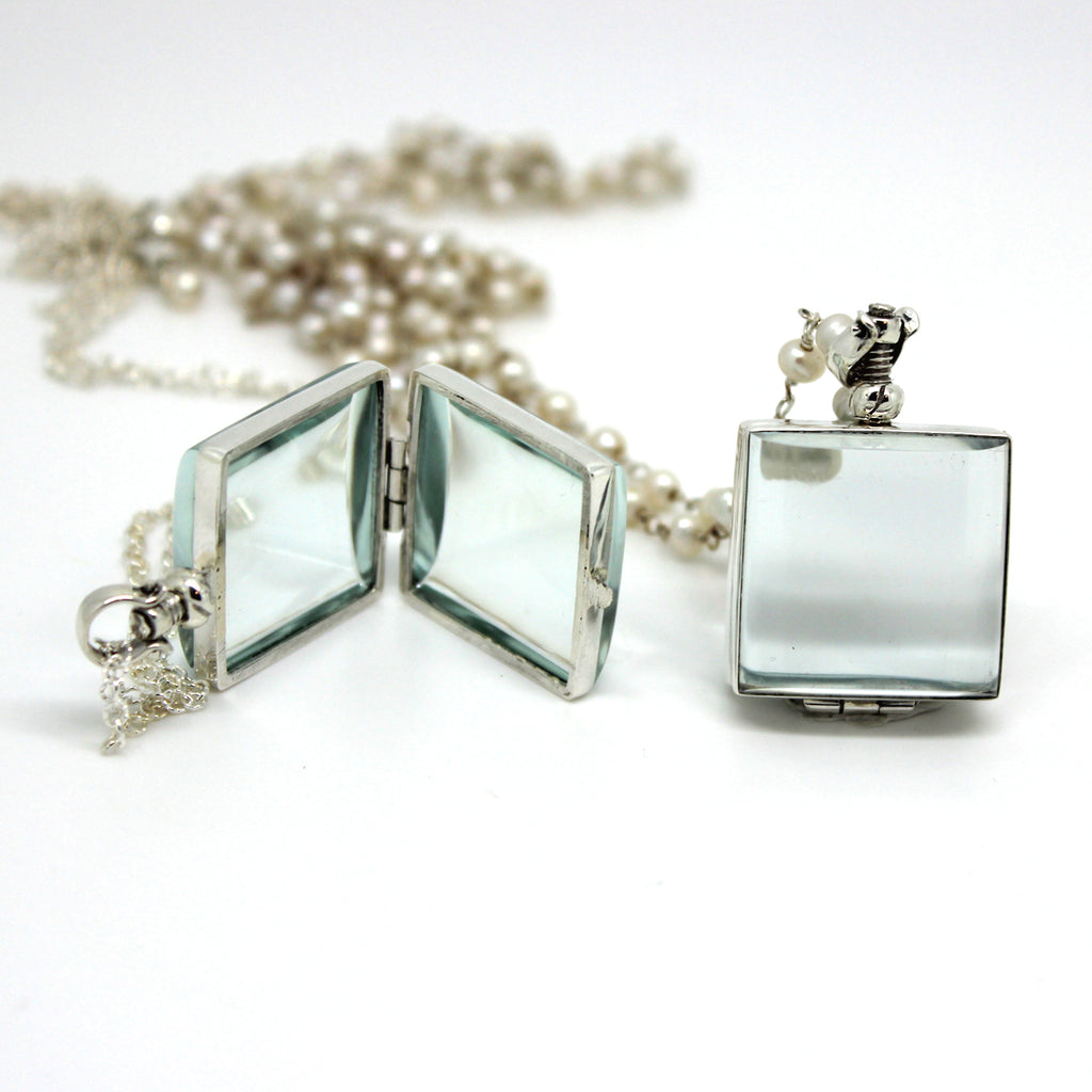 Glass Locket Necklaces - Margie Edwards Jewelry Designs