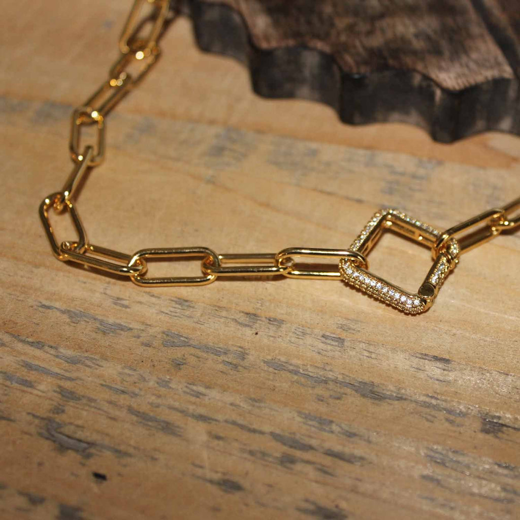 The Jen Necklace, Chunky Chain Necklace, Paperclip Chain Necklace, Gold Plated Necklace