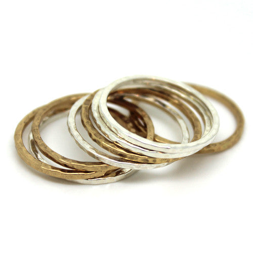 Hammered Stacking Rings - Margie Edwards Jewelry Designs
