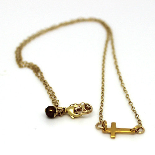 Small Gold Cross Necklace - Margie Edwards Jewelry Designs